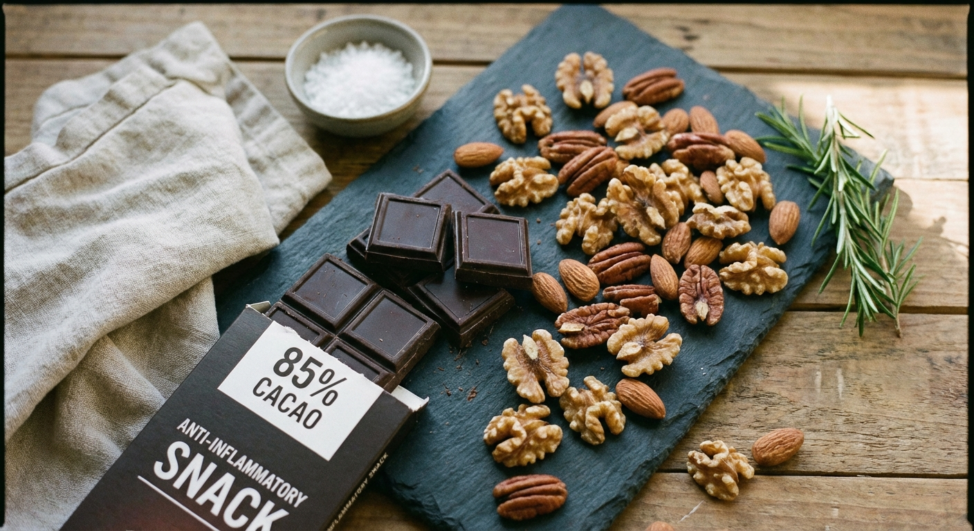 Dark chocolate and walnuts — guilt-free anti-inflammatory snack