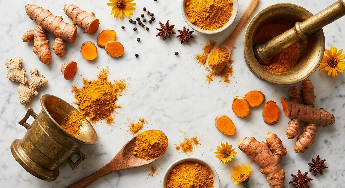 Turmeric root and powder — one of the most powerful anti-inflammatory spices